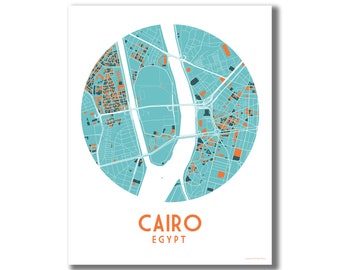 CAIRO Egypt Map Print, Cairo map art, Egypt map print, Cairo moving away gift, Cairo travel art gift, Cairo travel memento, custom city map