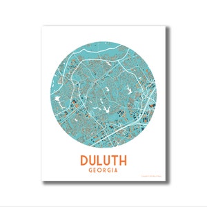 DULUTH Map Print, Duluth GA Map Art Print, Modern Style Duluth Map, Duluth Wall Art, Custom Map Print, Modern City Map, Housewarming Gift!