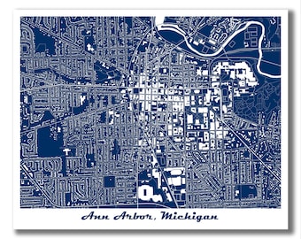 ANN ARBOR Map! Ann Arbor MI Poster, Ann Arbor City Map, Ann Arbor Modern Art, Housewarming, Moving, Wedding, Graduation, Travel Gift!