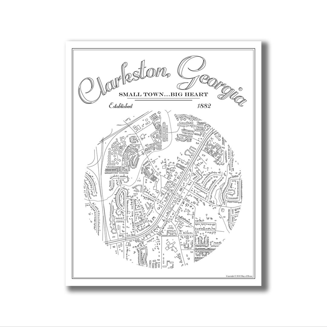 CLARKSTON Map Print Clarkston GA Map Clarkston Art Print Etsy