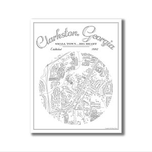 CLARKSTON Map Print, Clarkston GA Map, Clarkston Art Print, Black and White Vintage Style Map, Custom City Map, Personalized Map Gift!