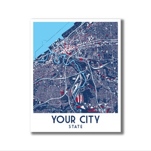 Custom City Map Print! Custom Modern Map, Custom Home Address Map, Personalized Map Print, Custom Map Art, Housewarming Gift, Moving Gift!