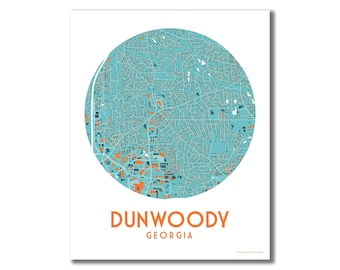 DUNWOODY Map Print, Dunwoody GA Poster, City Wall Art, Moved Away Gift, Housewarming Gift, Realtor Gift, Closing Gift, Any City Map Print!