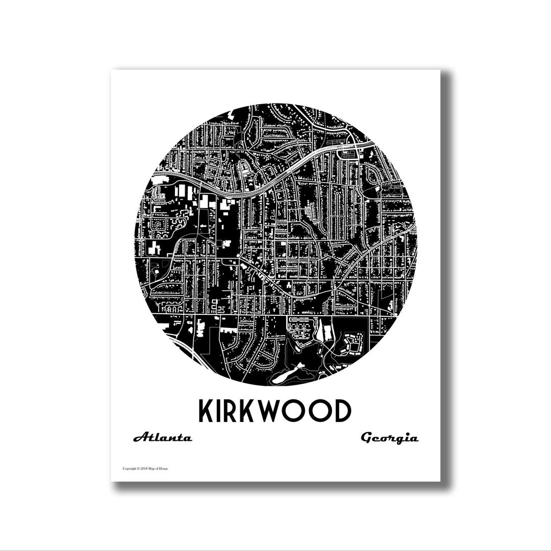 KIRKWOOD Map Print, Kirkwood Atlanta GA Map, Kirkwood Modern Art ...