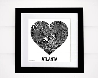 City Heart Map, Many Cities and Colors Available!  Moving Away Gift! Going Away Gift! Wedding Gift!