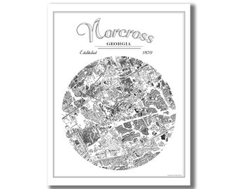 NORCROSS Georgia Map Print! Norcross GA Art Print, Norcross Black and White Map, Norcross Art, Housewarming Gift, Moving Away Gift, GA map!