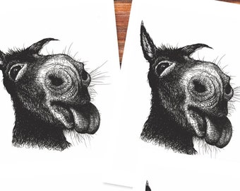 Postcards (5 pieces): Merry Donkey