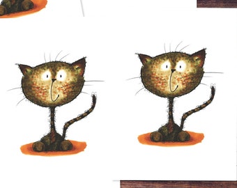 Postcards (5 pieces): Funny Cat