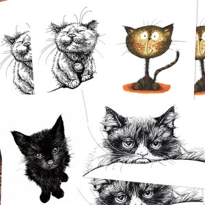 Set cartoline (8 pezzi): Gatti
