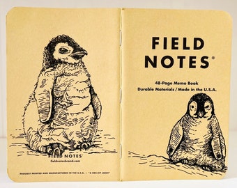 Notizbuch #259 Field Notes Originalzeichnung "Pinguin", Unikat