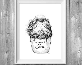 Digital printing A4: You can do it with coffee