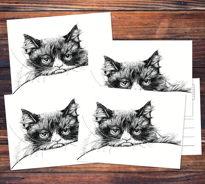 Postcards 5 pieces: Grumpy Cat image 1