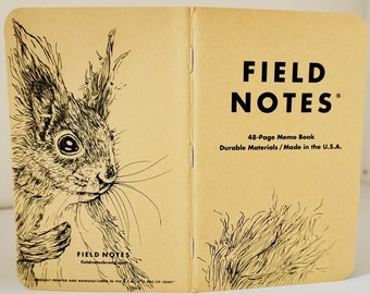 Notizbuch #266 Field Notes Originalzeichnung "Eichhörnchen", Unikat