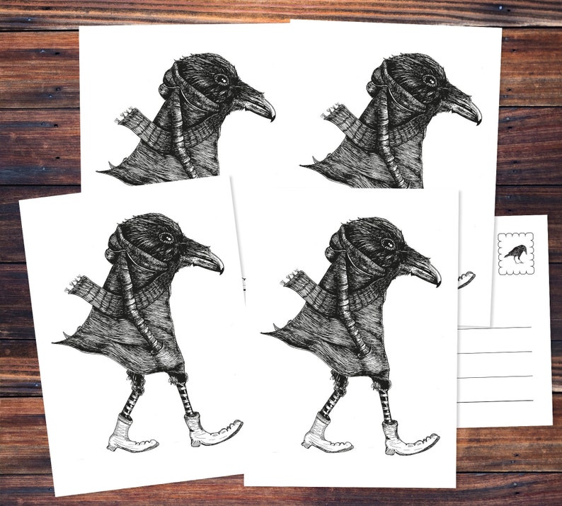 Postkarten 5 Pieces: The Crow image 1