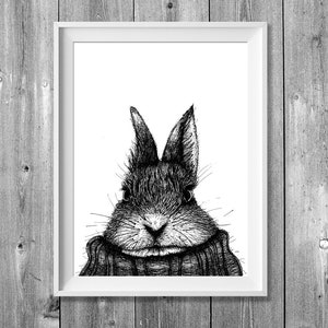 Digital printing A4: Grumpy Hare image 1