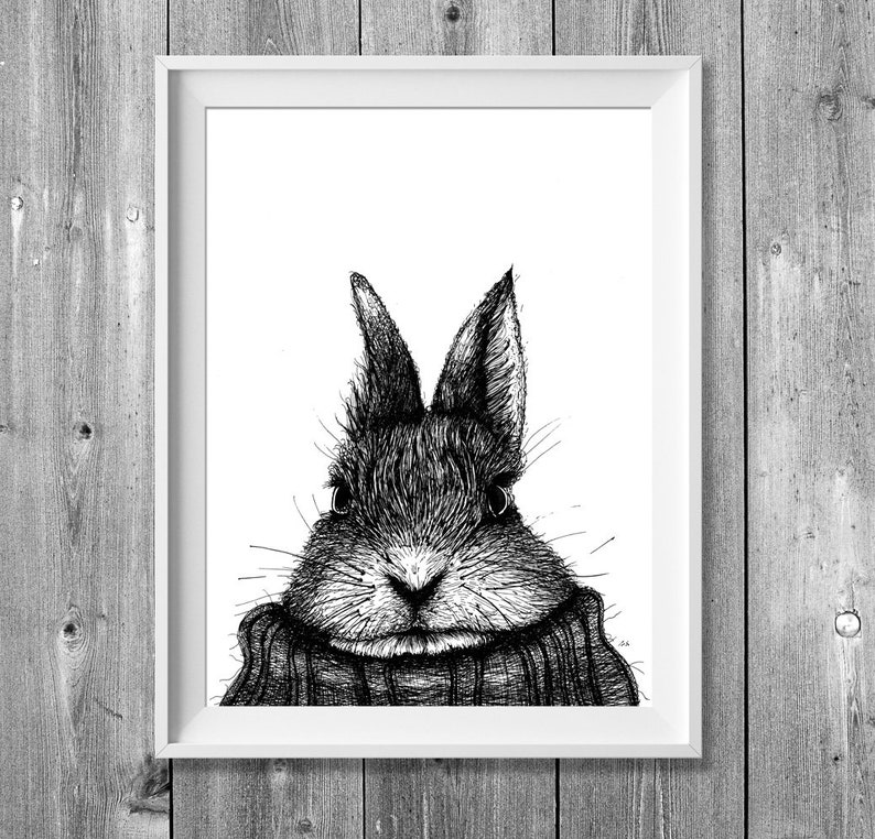 Digital printing A4: Grumpy Hare image 1