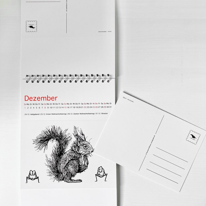 Ommmmmmmmmmmm Yoga for squirrels & similarly inclined people postcard calendar 2024 image 6