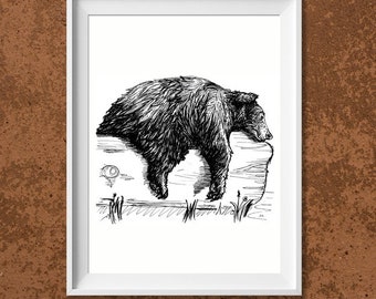 Digital print A4: Bear