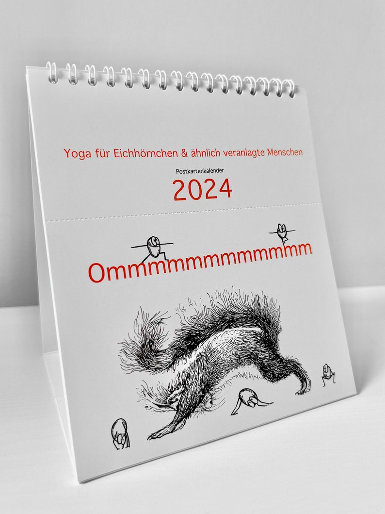 Ommmmmmmmmmmm Yoga for squirrels & similarly inclined people postcard calendar 2024 image 2
