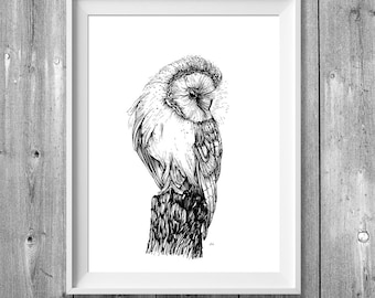 Druk cyfrowy A4: White Owl