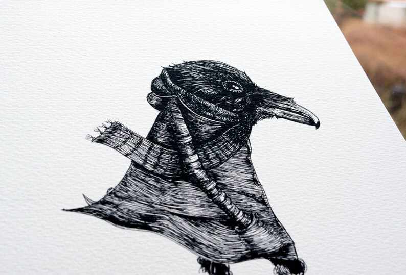 Digital print A4: Crow image 2