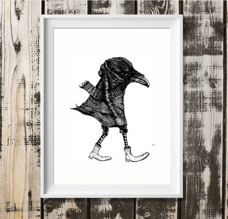 Digital print A4: Crow image 1