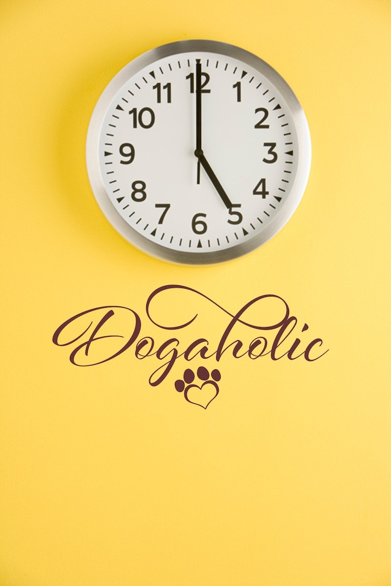 Dogaholic heart pawprint vinyl sticker dog suit wall car kennel window