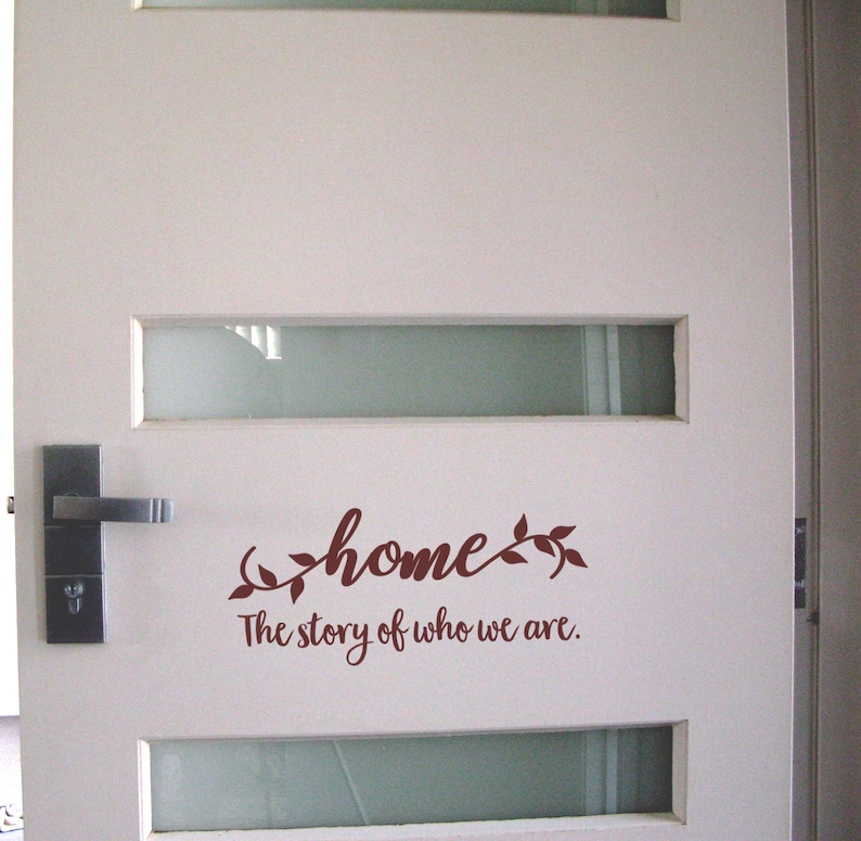 Home the Story of Who We Are vinyl wall art sticker words saying family love