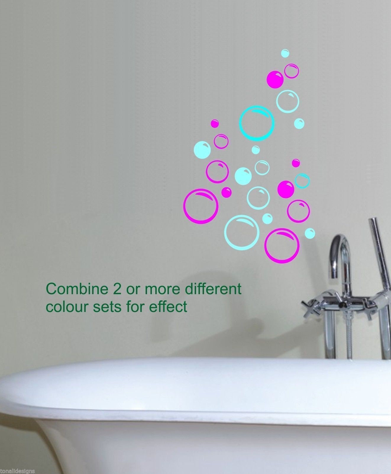 BUBBLES Vinyl Stickers Removable Decals Home Decor Accent Wall Mirror ...
