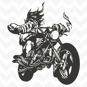 Wild Harley chopper motor bike vinyl wall sticker biker man cave garage decor