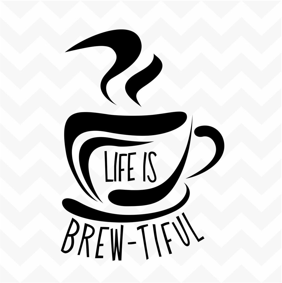 LIFE IS BREWTIFUL Coffee Vinyl Wall Art Sticker Decal Kitchen - Etsy 