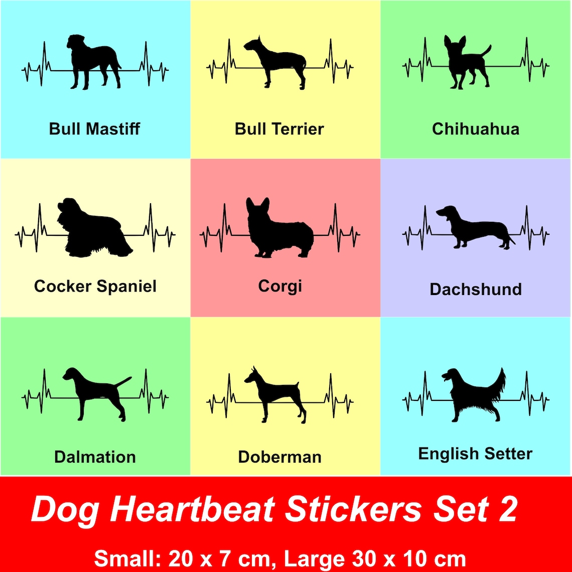 Dog Heartbeat ECG Vinyl Sticker Decal Pet Love Wall Window Car Etsy