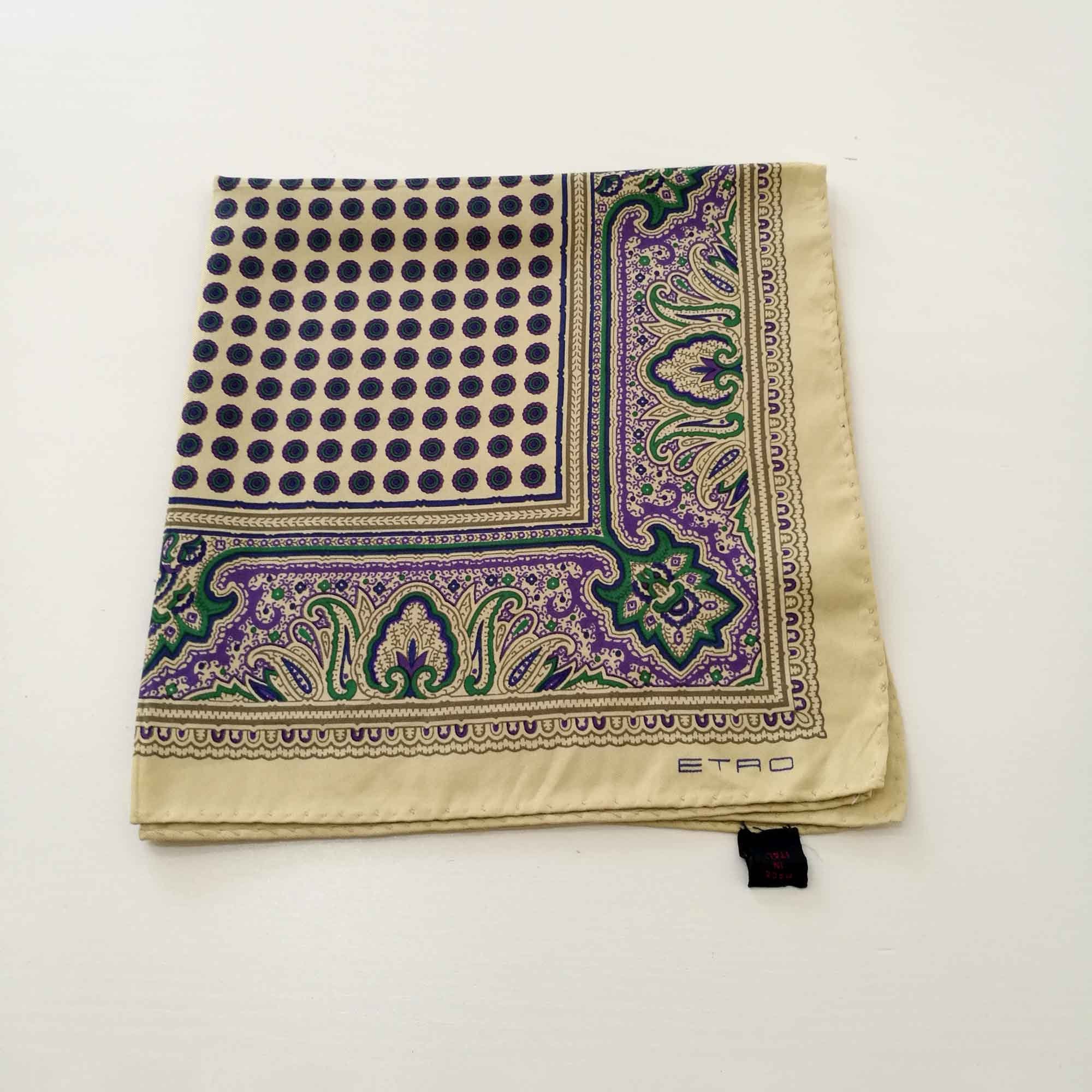 Pocket square by Etro Milano. Made in Italy. Silk pocket Etsy