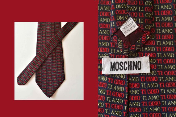 Necktie by Moschino. Made in Italy. "I hate you a… - image 1