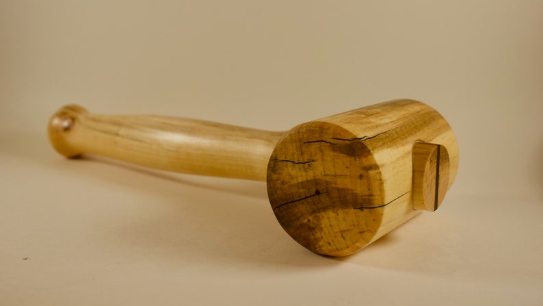 Spalted Maple and Ash Mallet Outlet sale Deluxe feature with round leath head for joining