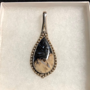 Petrified Palm Wood & Sterling Silver Statement Pendant, 3 1/8in. X 1 1/4in.!!!