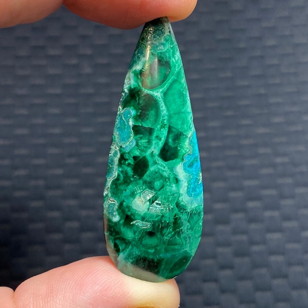 Chatoyant Malachite Chrysocolla Cabochon, Inspiration Mine, AZ.!! 51x21mm.!