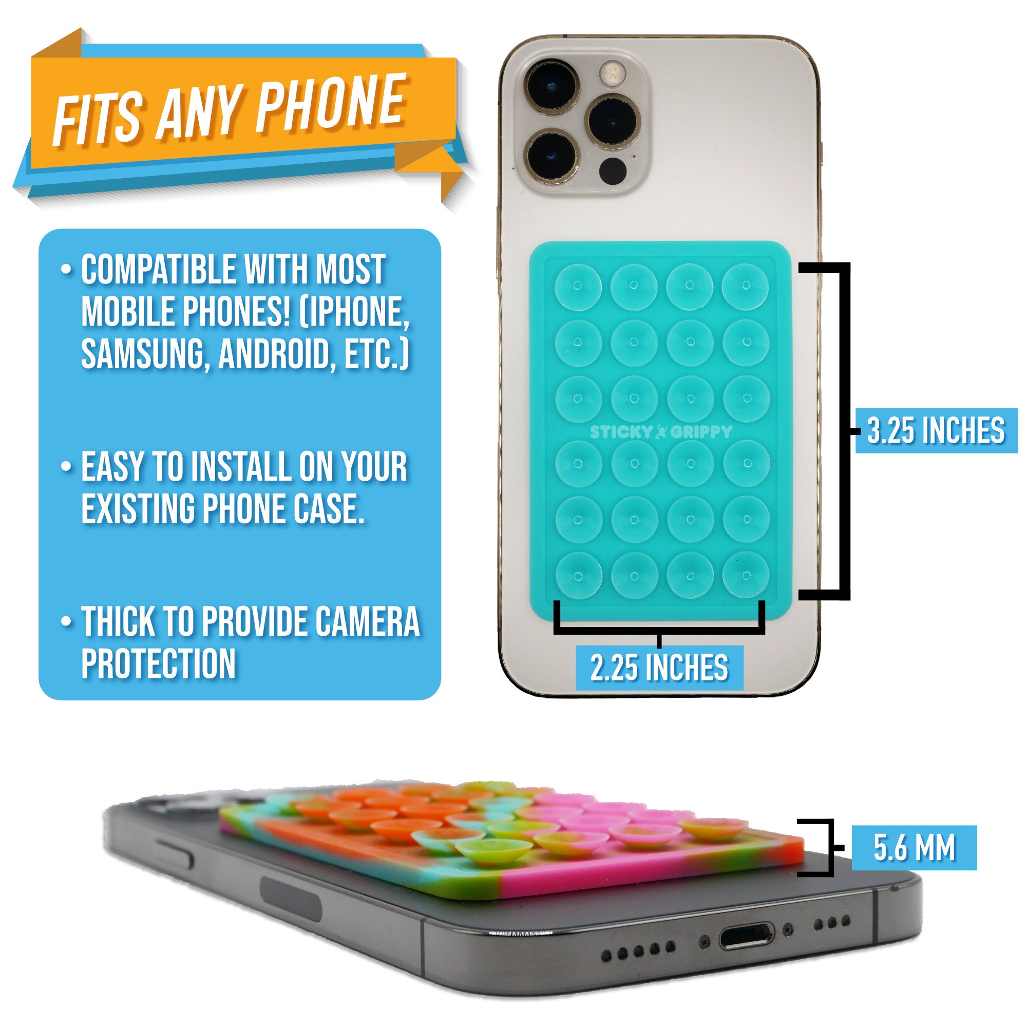 Stickygrippy Suction Phone Case Mount Silicon Adhesive Phone Etsy
