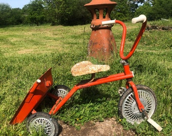 Vintage Metal Children's Tricycle: 1960s Flyer Trike With Tipping