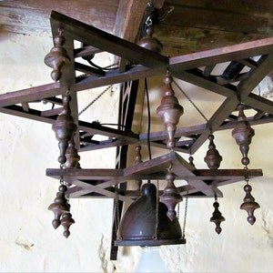 Vintage synagogue star of David Jewish light fitting for wall or column mount