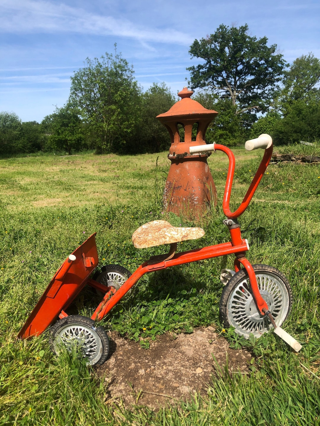 Vintage Metal Children's Tricycle: 1960s Flyer Trike With Tipping