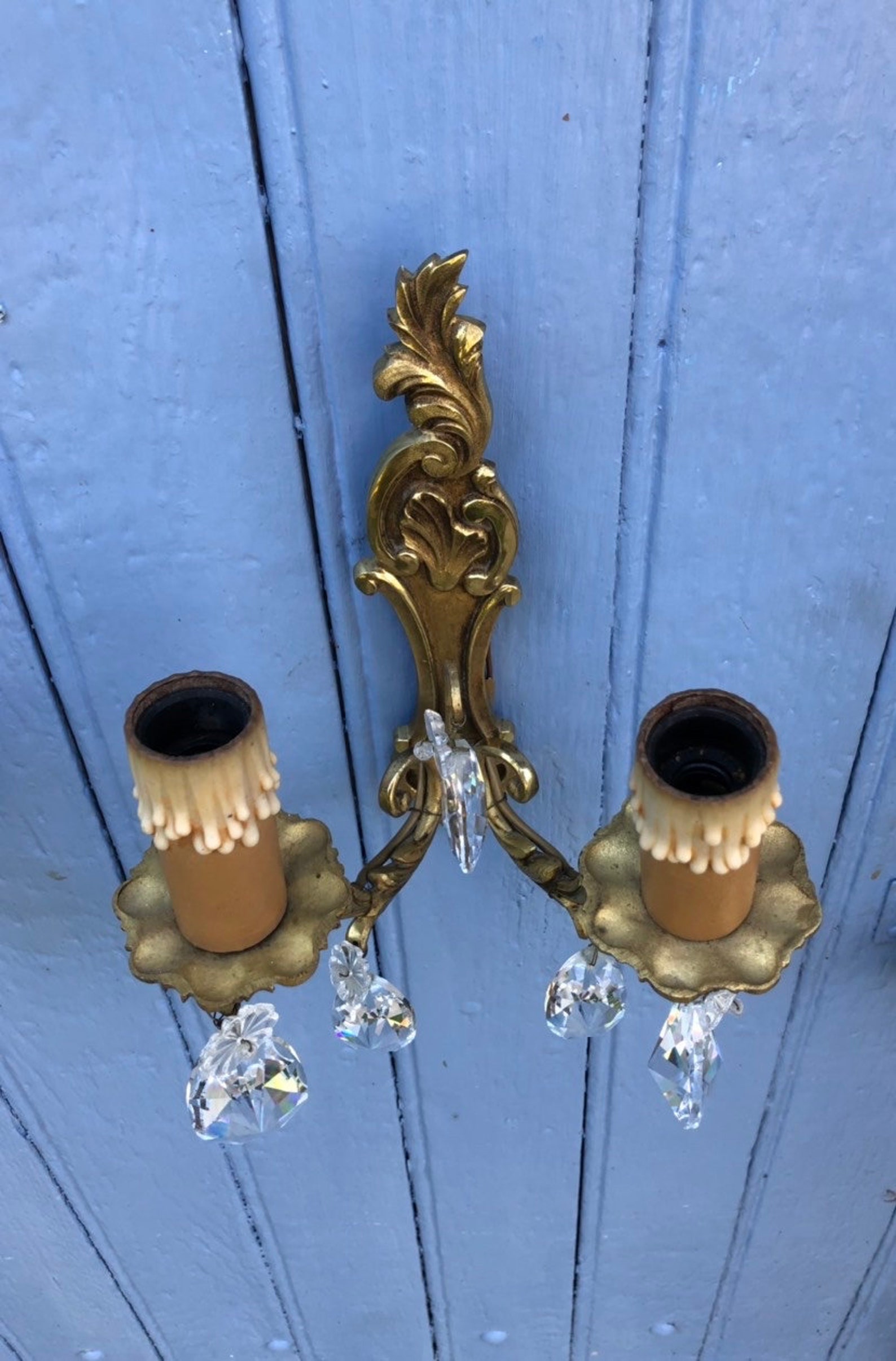 French King Louis Xv Rocaille Style Vintage Bronze Brass Mix Pair Of 2 french-king-louis-xv-rocaille-style-vintage-bronze-brass-mix-pair-of-2