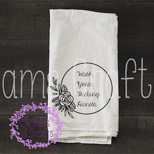 Lave su diseño de toalla de plato de manos Fu * rey, descarga instantánea, archivos de corte Cricut, regalo divertido, regalo de calentamiento de la casa, archivos SVG