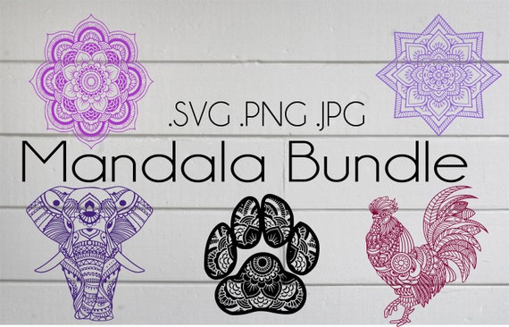 Mandala Svg Bundle Instant Download Rooster Svg Elephant Etsy