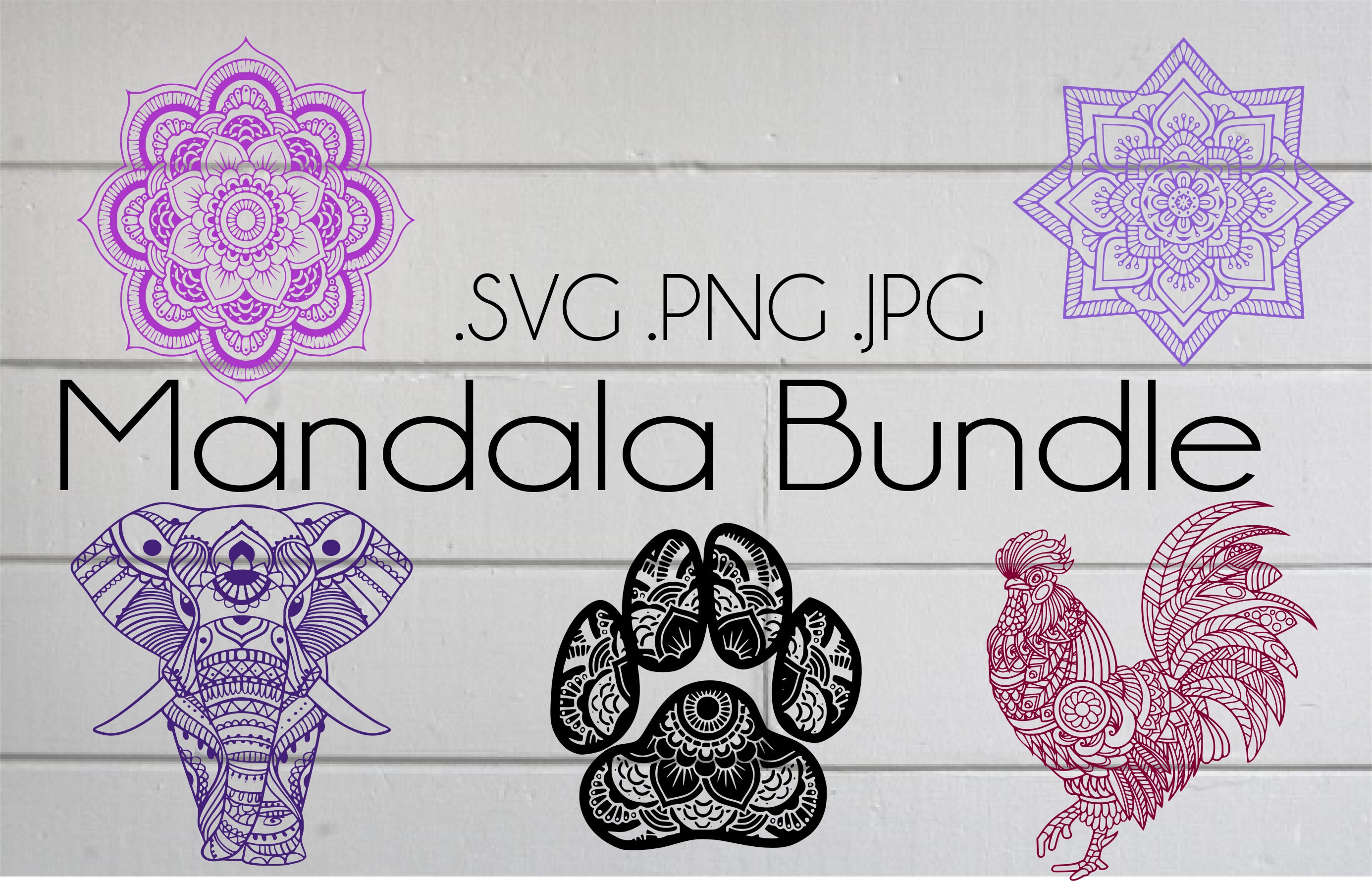 Download Mandala Svg Bundle Instant Download Rooster Svg Elephant Etsy