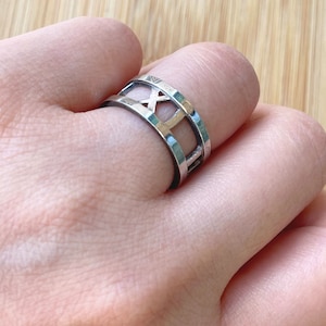 Silver Roman Numeral Ring Size 6 Size 7, Roman Numeral Jewelry, Numeral Ring, Atlas Band Ring, Number Ring, Time Ring, Anniversary Gift