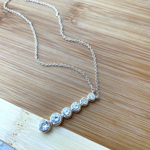 Cascade Necklace Sterling Silver, CZ Drop Necklace, CZ Dangle Jewelry, Y Necklace, Bridal Necklace, Bridesmaid Necklace, Unique Gift for Mom