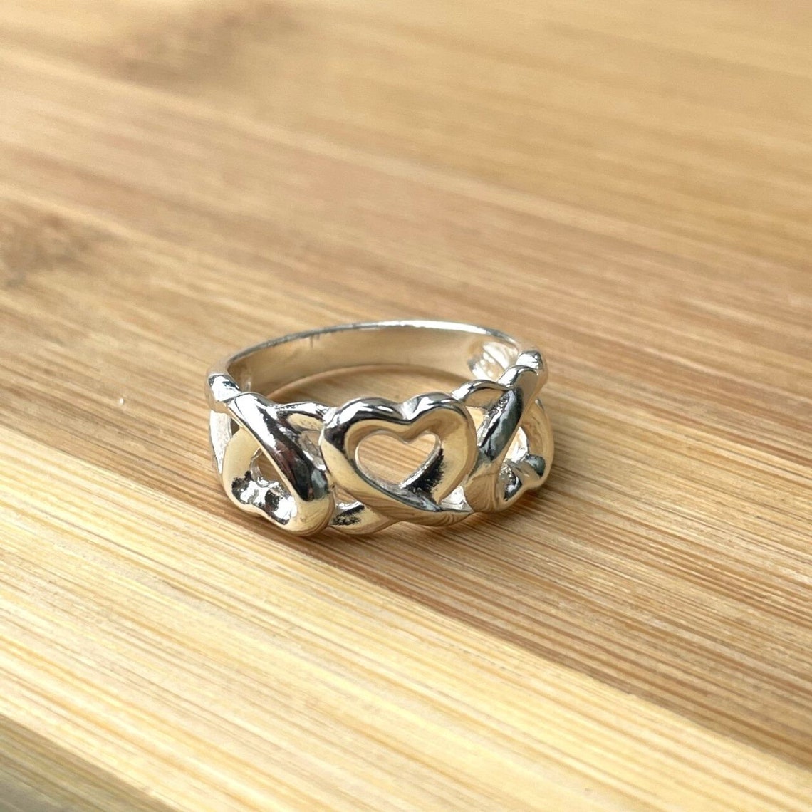 Sterling Silver Heart Ring, Multi Heart Ring, Heart Band Ring, Dainty ...