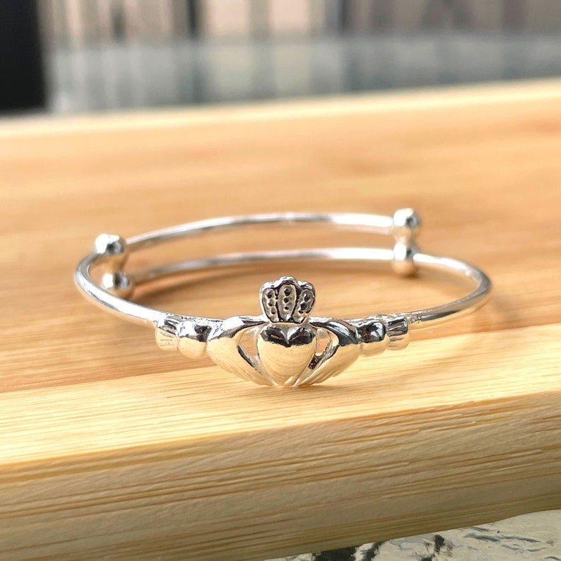 Claddagh Baby Bracelet Sterling Silver Baby Girl Anklet Etsy
