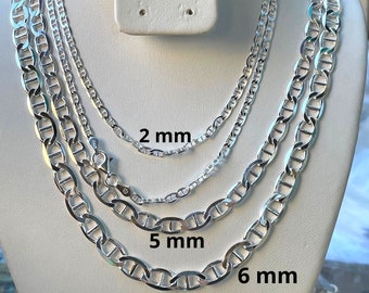 Accessories | Vintage Italy 925 Sterling Silver Mens Mariner Link Chain Necklace 18 Unisex 68530aaced788de05c4d62db